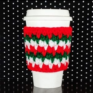 Handmade Coffee Cozy Holiday Houndstooth